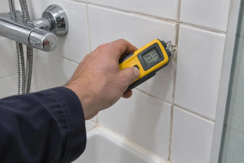 Lekdetectie Oldebroek – vochtmeter op badkamertegels bij de douche